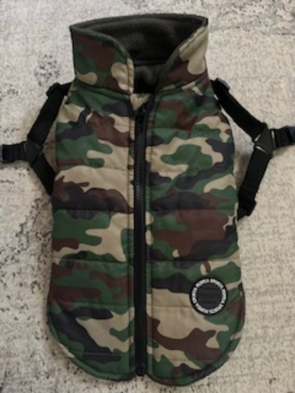 🧡3/$15 Puppia Dog Camo Winter Vest Built In Harness L